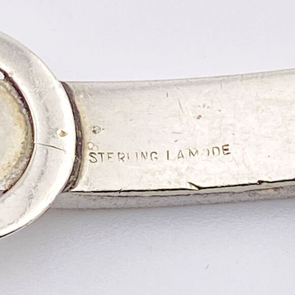 La Mode LaMode Sterling Silver Four Leaf Clover Shamrock Link ID Bracelet Vintag - Picture 5 of 6